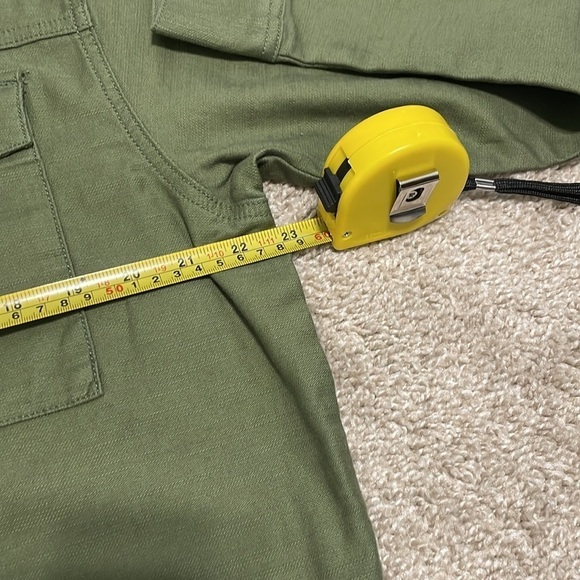 Lucky Brand Women’s Jacket Large Green Cotton Blend Button Front Cropped Casual - Picture 5 of 9